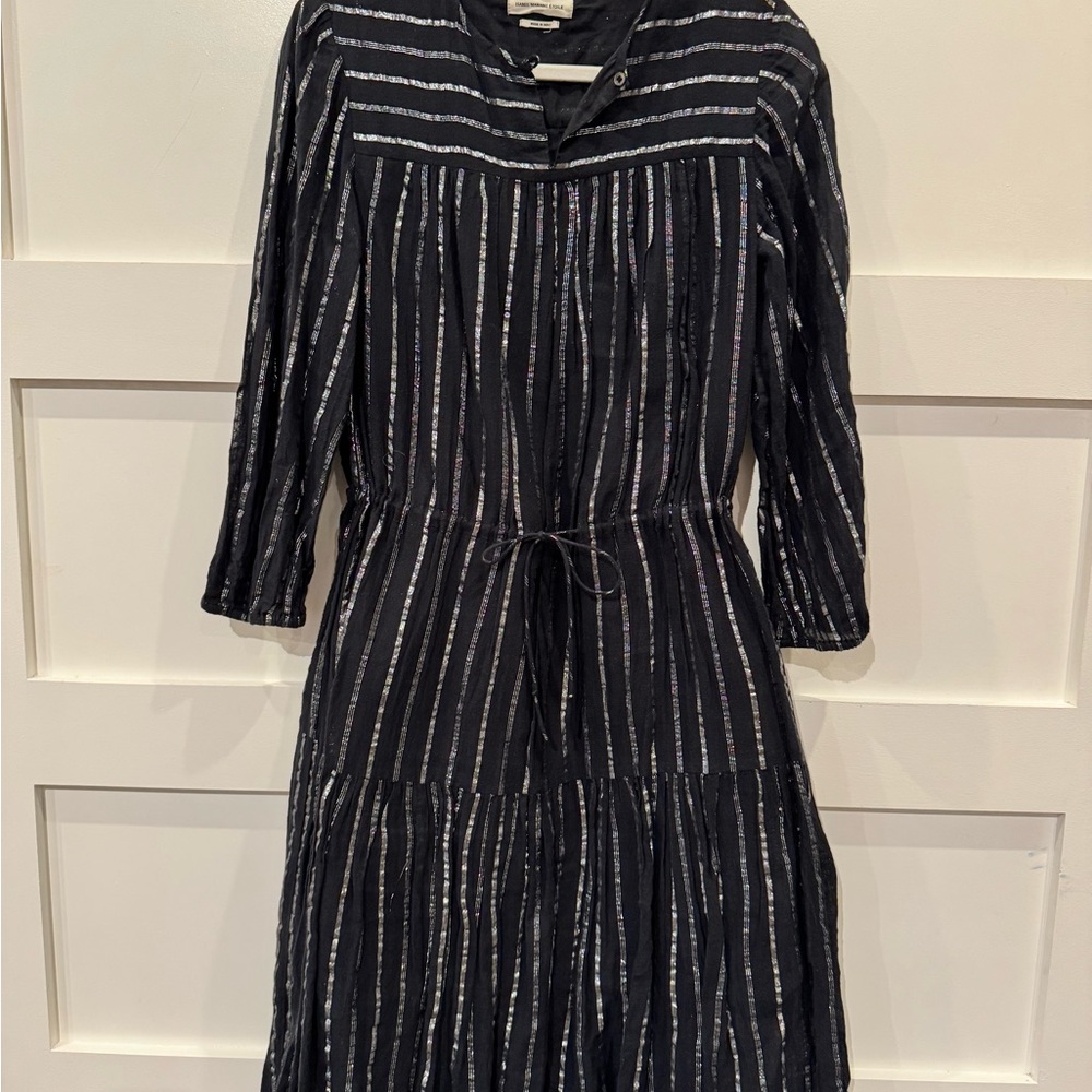 Elegant Black Striped Dress